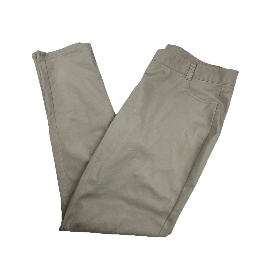 IZOD Women Pants Size 15 Khaki‎ Cotton Blend School Uniform Chino Stretch